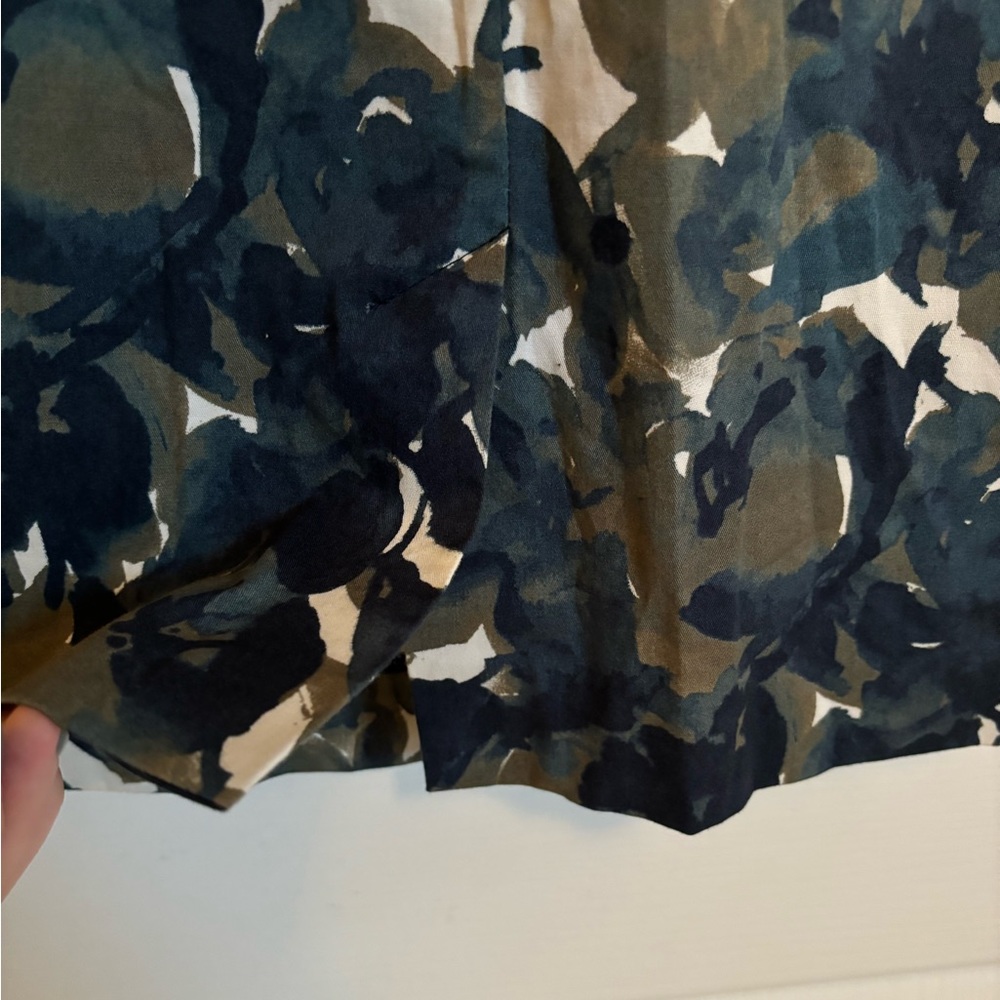 PIAZZA SEMPIONE Sleeveless Navy and Green Floral Leaves Print Dress - Picture 14 of 14